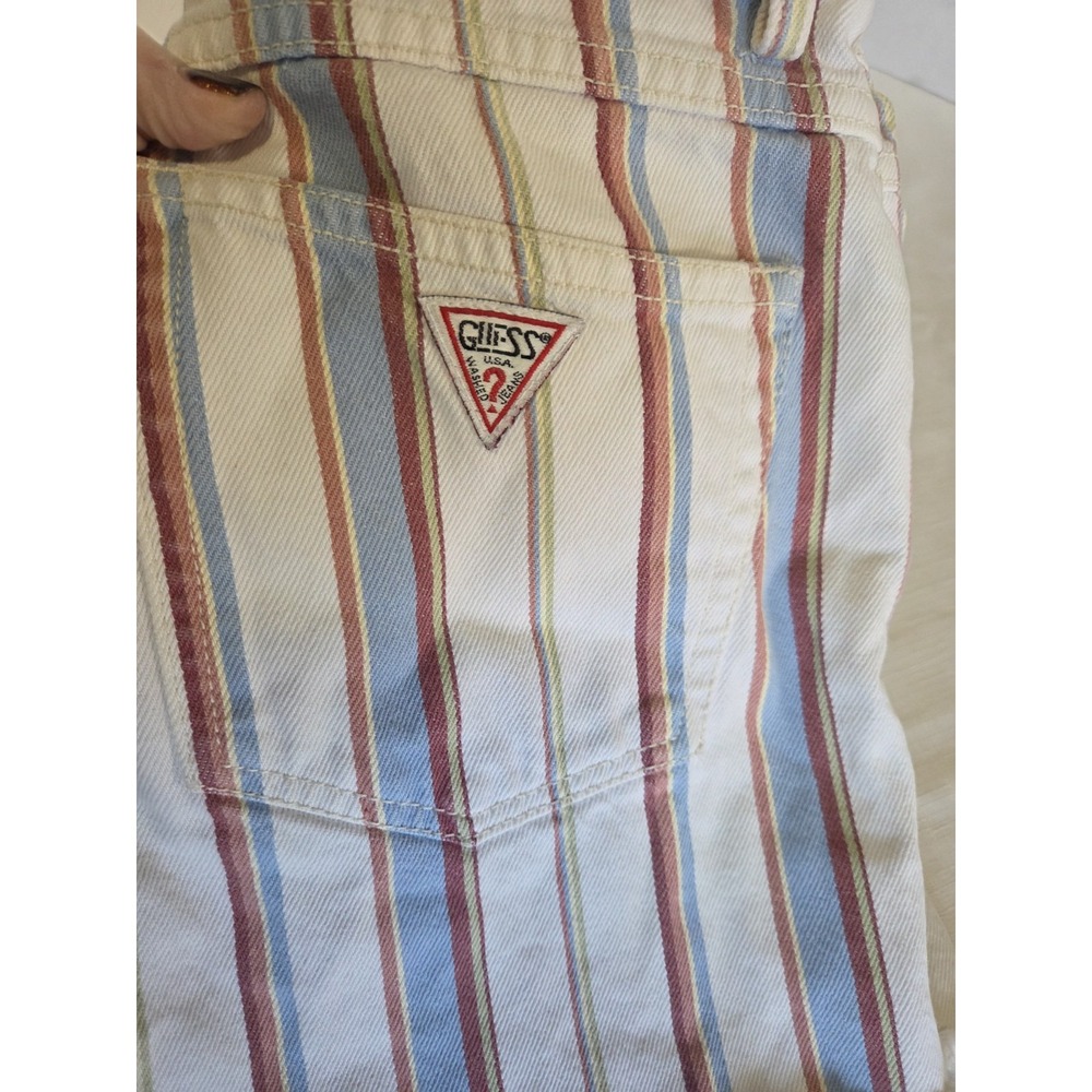 GUESS JEANS Vintage Striped High Rise Denim Shorts Women's 29, retro, oop, rare - Picture 11 of 11
